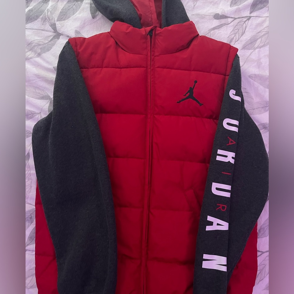 Red Jordan vest with sleeves